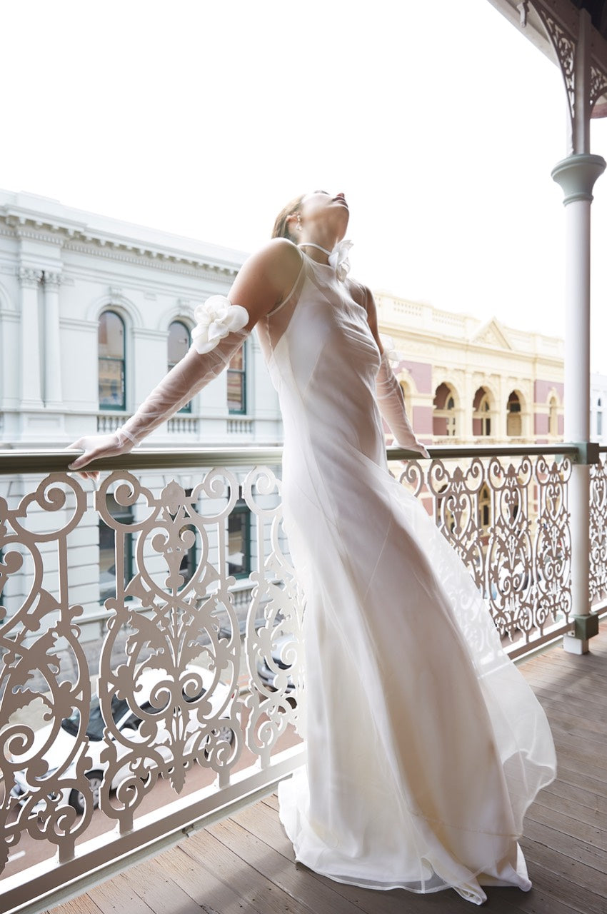open lace back dress 2.19 Sloane Organza Overlay