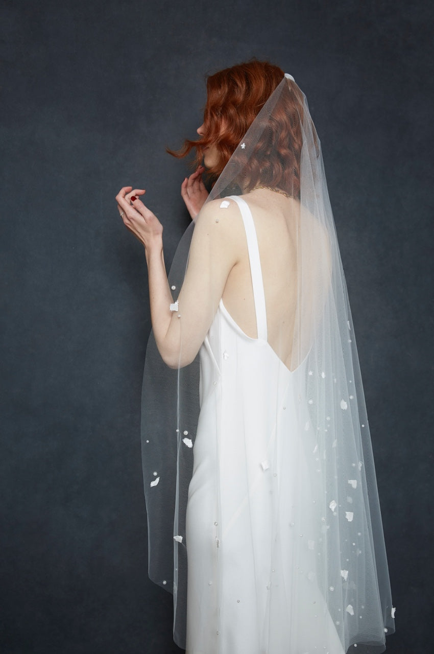 MARIBEL I  One Tier Veil with Pearls