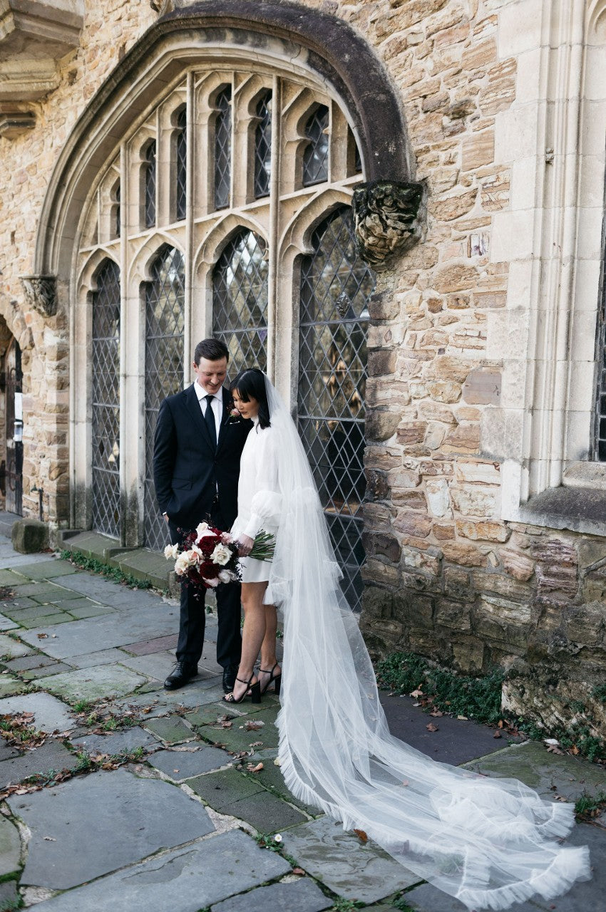 4.8 Ruched Tulle Veil - Two Tier