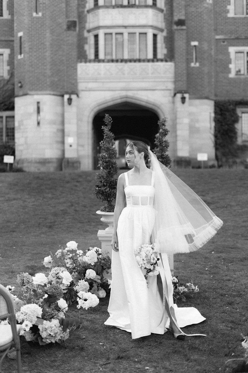 4.18 Ruched Tulle Veil - Circular Cut