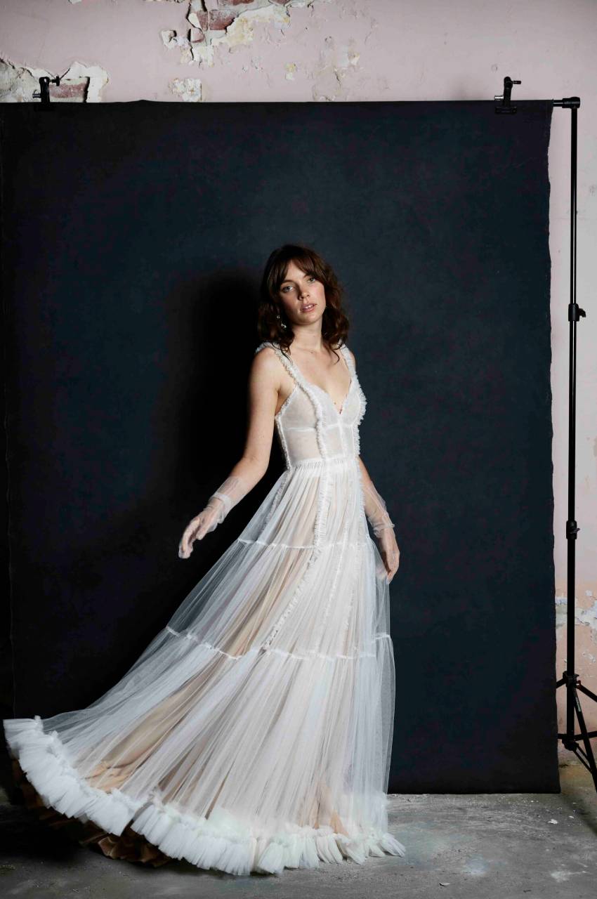2.4 Ruched Tulle Gown Sample (AU 8)